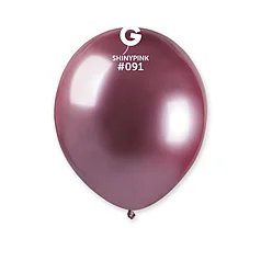 Латексна кулька Gemar 5"(13 см)/ 091 Shiny Pink Хром рожевий 8021886059113 \ 4-21-А4-2 фото