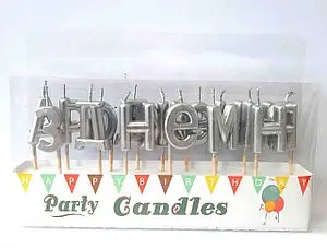 Свічки-літери "З Днем народження" хром срібло 2-1-А10 фото