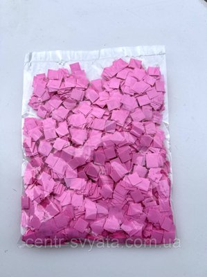 Конфетті "Квадратик рожевий яскравий" з вологостійкого тішью 50 г 1696643097 фото