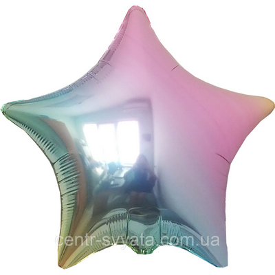 Фольгована кулька Flexmetal 18" (45 см) Зірка металік градієнт веселка 4-16-А2 фото