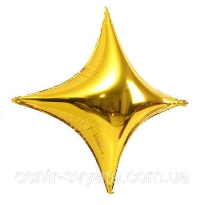 Фольгований кулька КНР 18" (45 см) Зірка 4х-кінцева золото 1480421899 фото