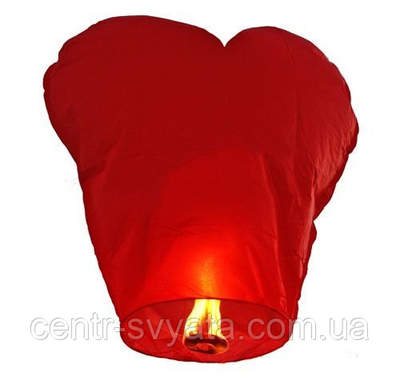 Небесний ліхтарик "Серце" червоний 1-1-А2 фото