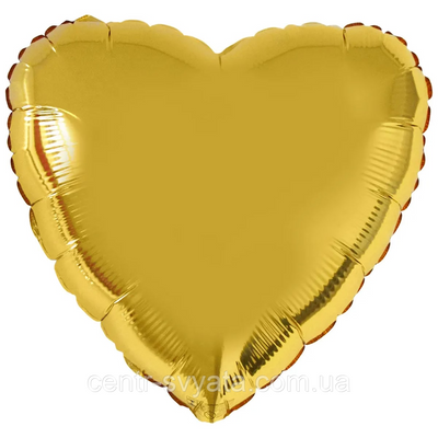 Фольгована кулька Flexmetal 18" (45 см) Серце металік золото 4-16-А2 фото