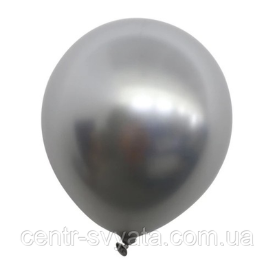 Латексна кулька КНР 12" (30 см) Хром срібло 1596792656 фото
