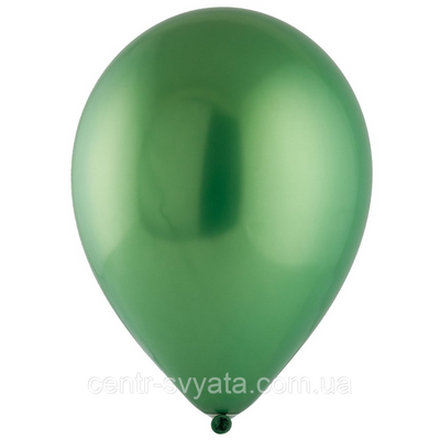 Латексна кулька Everts 12" (30 см) Хром Сатин зелений Emerald 4-21-А4-4 фото