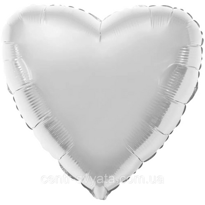 Фольгована кулька Flexmetal 18" (45 см) Серце металік срібло 4-16-А2 фото