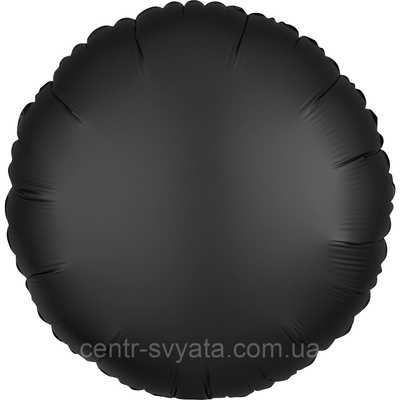 Фольгований кулька Anagram 18" (45 см) Круг сатин чорний 4-16-А2 фото
