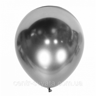 Латексна кулька Kalisan 12"(30 см)/72 Хром срібло 8693295401113 \ 82 фото