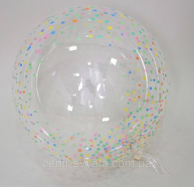 Bubble Бабл КНР 20" (50 см) Прозорий з різнокольоровими цяточками 1481673226 фото