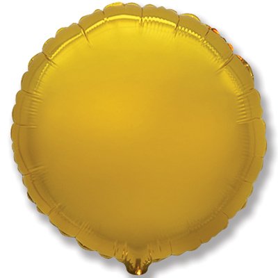 Фольгована кулька Flexmetal 9" (23 см) Коло металік Золото 1469520791 фото