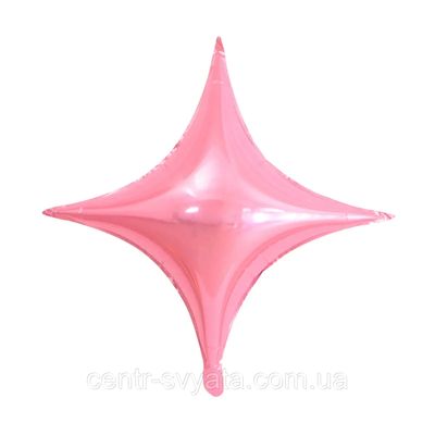 Фольгований кулька КНР 10" (25 см) Зірка 4х-кінцева рожева 1590888146 фото