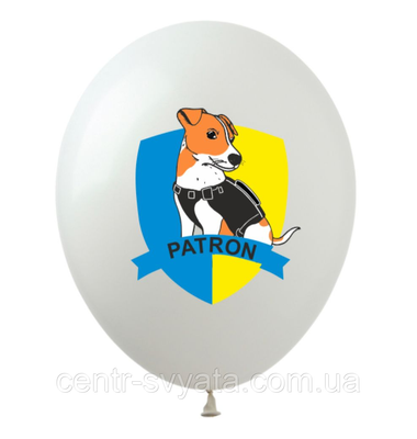 Латексна кулька Show 12"(30 см) Собака Patron / Пес Патрон DP-37 \ 310 фото