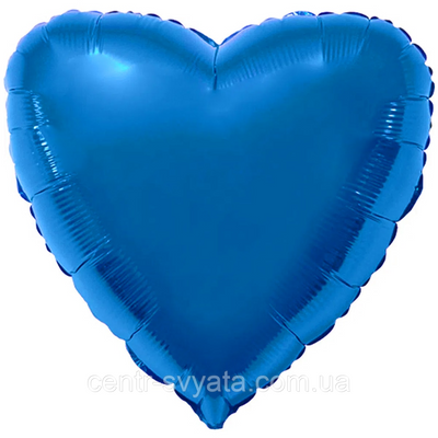 Фольгована кулька Flexmetal 18" (45 см) Серце металік синє 4-16-А2 фото