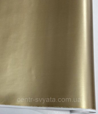 Подарунковий папір 70 см х10 м "Золото сатин+білий" 1535670709 фото