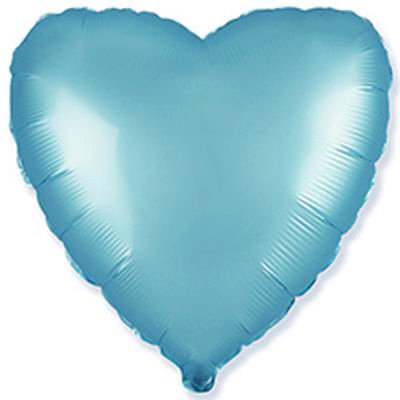 Фольгована кулька Flexmetal 18" (45 см) Серце сатин блакитне 4-16-А2 фото