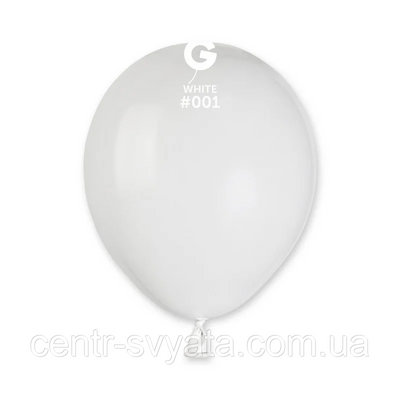 Латексна кулька Gemar 5"(13 см)/ 01 пастель білий 8021886050110 0501 фото