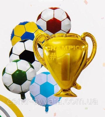 Набір фольгованих кульок КНР "Футбол" 6120089180180 \ 4-11-А1 фото