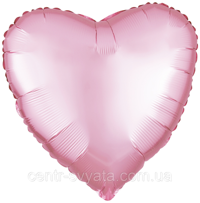 Фольгована кулька Flexmetal 18" (45 см) Серце сатин рожеве 4-16-А2 фото