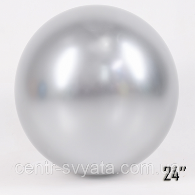 Латексна кулька Show 24" (60 см) Хром Brilliance срібло 1447493348 фото