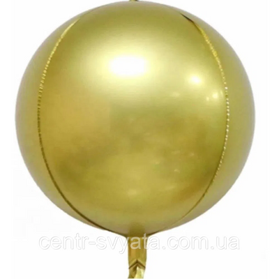 Фольгований кулька КНР 22" (55 см) Сфера 4D Сатин золото 1458127040 фото