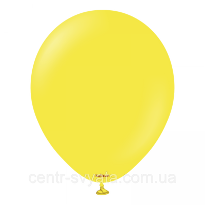 Латексна кулька Kalisan 12"(30 см) Пастель жовтий Standard Yellow 8693295201164 \ 12 фото
