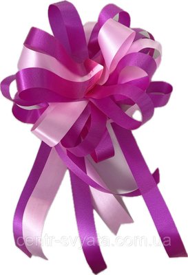 Бант подарунковий "З рожевою смужкою" фуксія 4 см. 2049963198 фото