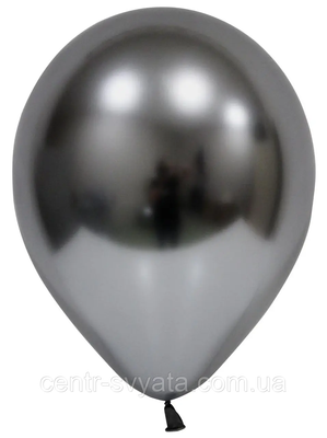 Латексна кулька Balonevi 12" (30 см) Хром графіт 8680838570672 \ 4-21-А4-4 фото