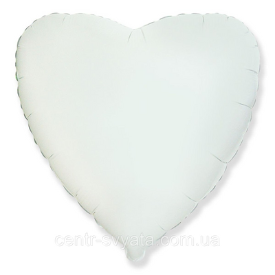 Фольгована кулька Flexmetal 18" (45 см) Серце пастель біле 4-16-А2 фото