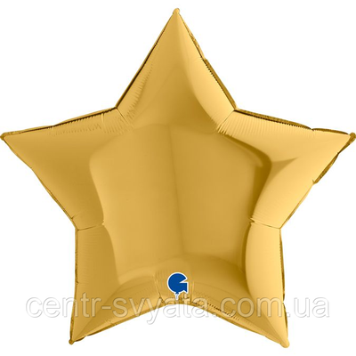 Фольгована кулька Grabo 36"(91 см) Зірка металік Gold БРОНЗА 8050195362126 фото