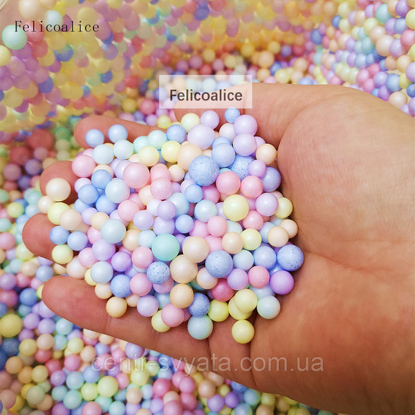 Пінопластові кульки 7-9 мм (400 мл) Макарун веселковий 47003 фото