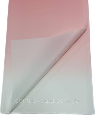 Плівка (калька) матова в листах "Омбре: рожева пудра + білий" (58 см х 58 см) 5 листів 2021120201120 фото