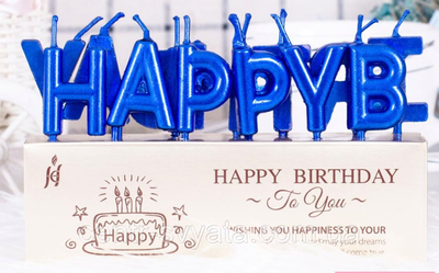 Свічки-літери "Happy Birthday" хром синій MR-2075 \ 2-1-А14 фото