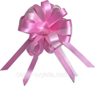 Бант подарунковий "З пудровою смужкою" рожевий 4 см. 2049966893 фото