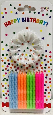 Свічки для торта "Класика" різнокольорові, 24 шт 2-4-А1 фото