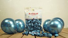 Латексна кулька Kalisan 5"(12 см)/73 Хром синій 8693296001152 \ 101 фото