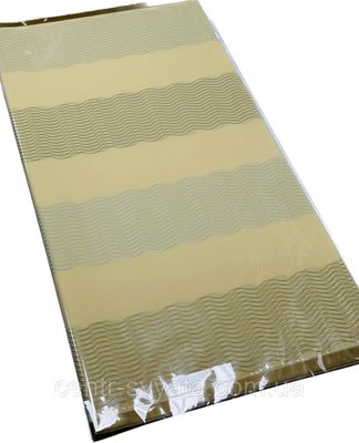 Плівка (калька) матова в рулоні "Золота хвиля на карамельному", (58 см х 58 см) 5 листів безкоду фото
