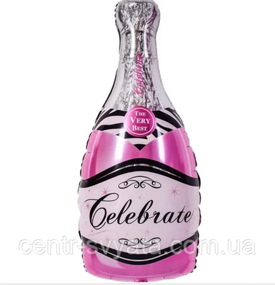 Фольгована кулька КНР (102х50 см) Пляшка "Шампанське" рожева 100284 1929374829\4-12-А1 фото