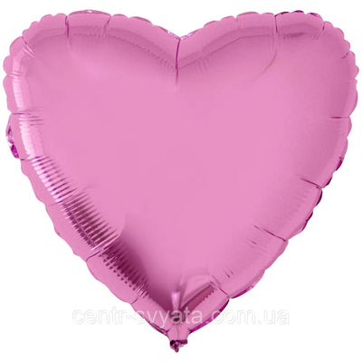 Фольгована кулька Flexmetal 18" (45 см) Серце металік рожеве 4-16-А2 фото