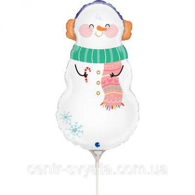 Фольгована кулька міні-фігура Grabo 14"(36 см) Сніговик 8050195721794 фото