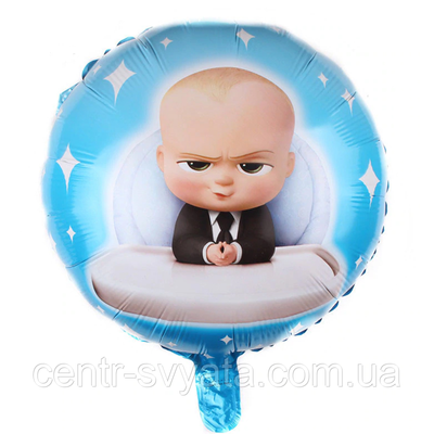Фольгована кулька КНР 18"(45 см) Круг Бейбі Бос молокос 4-18-А2 фото