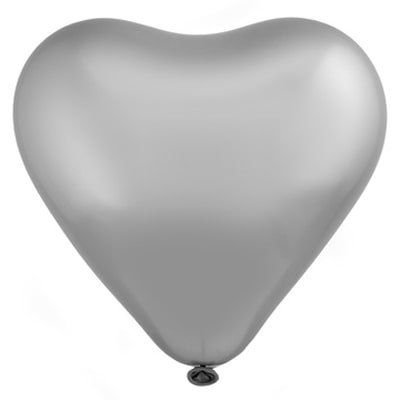 Латексна кулька Серце Everts 12"(30 см)/803 Хром сріблястий 1571037859 фото