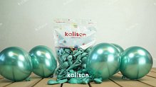 Латексна кулька Kalisan 5"(12 см)/74 Хром зелений 8693296001169 \ 100 фото