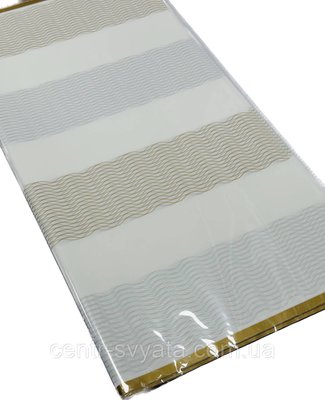 Плівка (калька) матова в рулоні "Золота хвиля на білому", (58 см х 58 см) 5 листів безкоду фото