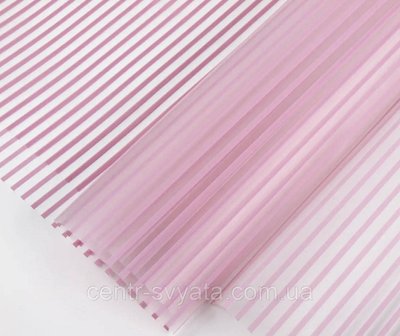 Плівка (калька) матова в рулоні "Рожева смужка", (58 см х 58 см) 5 листів безкоду фото