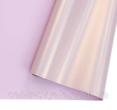 Плівка (калька) в рулоні "Двостороння Peony: пудровий перелив + ніжно-рожева", 60 см х 7 м 2000066929176 фото