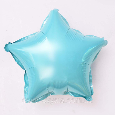 Фольгована кулька КНР 10"(25 см) Зірка аквамарин 1639172560 фото