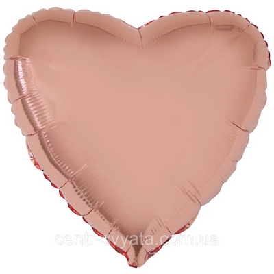 Фольгована кулька Flexmetal 18" (45 см) Серце металік рожеве золото 4-16-А2 фото