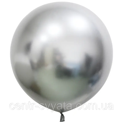 Латексна кулька Balonevi 24" (60 см) Хром срібло 1649048115 фото