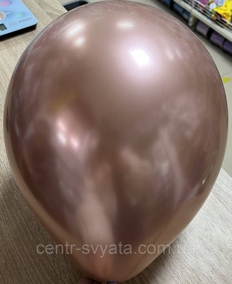 Латексна кулька КНР 12" (30 см) Хром ріже золото 1597127943 фото
