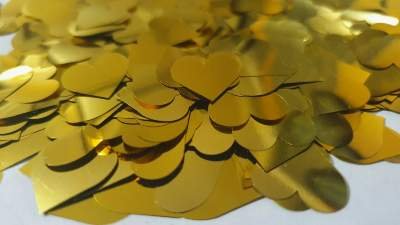 Конфеті "Сердечка" 1,5 см золото, 50 г 1564009219 фото